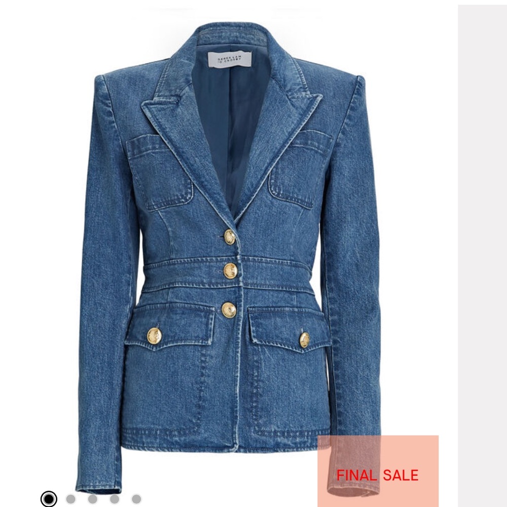 NWT Derek Lam 10 Crosby Keith Utility Medium Dark Wash Denim Jacket, Size 0
